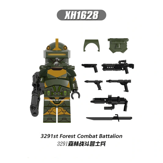 3291st Forest Combat Battalion Clone Trooper Minifigures XH1628 Compatible With Lego