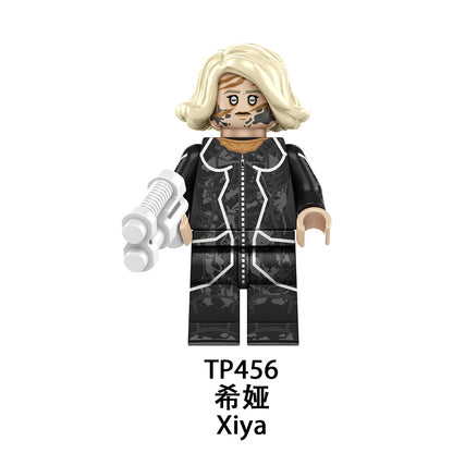 TP456 Xiya custom minifigures: With golden hair, wearing black top