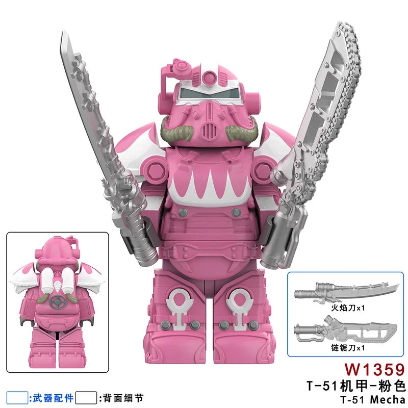 Fallout T-51 Power Armor Hot Rod Pink Minifigure W1359