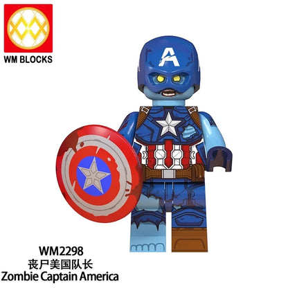 Zombie Captain America Minifigures WM2298 Marvel MiniFigure