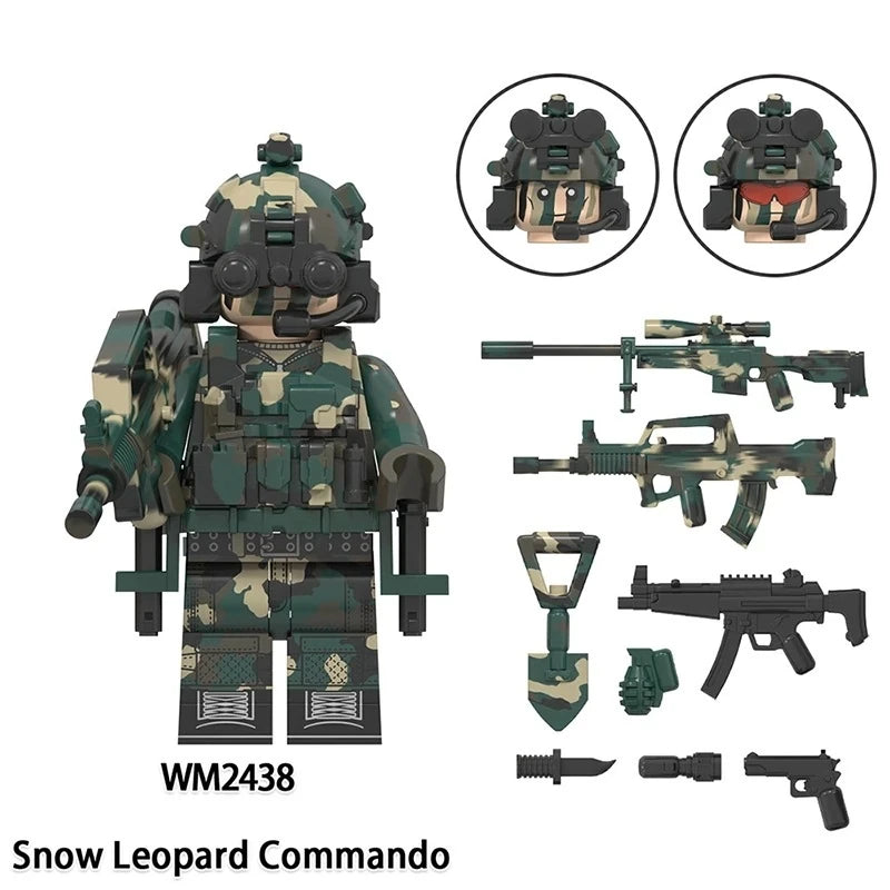 Snow Leopard Commando Minifigures WM2438 Military MiniFigure