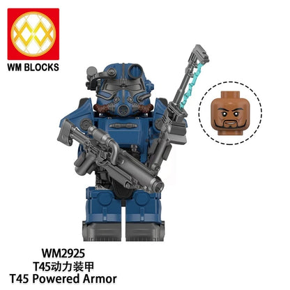 Fallout T-45 Power Armor Blue Paint Minifigure WM2925