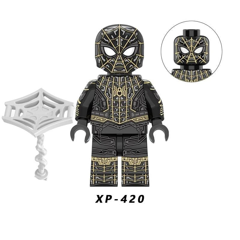 Spider-man (Black & Gold Suit) minifigures Tom Holland - Peter Parker figure XP-420 Marvel Custom Minifigure