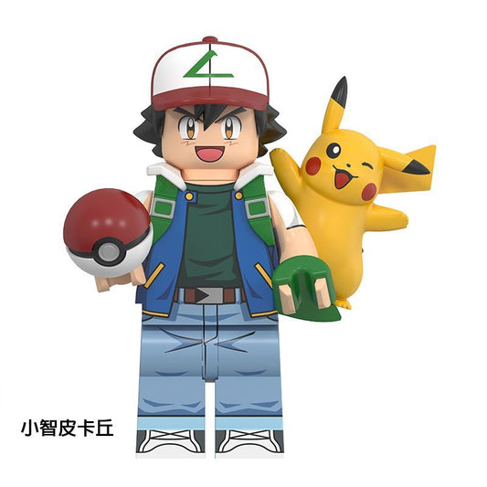 Pokemon Trainer with Pikachu Ash Ketchum Minifigure