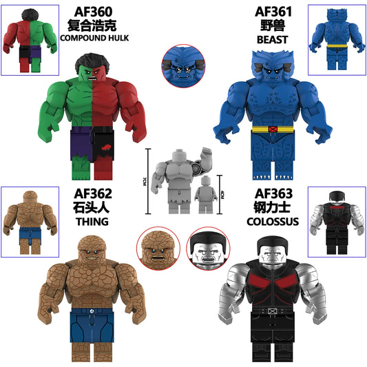 Big Minifigures - COMPOUND HULK / BEAST / THING / COLOSSUS Superheros Minifigure